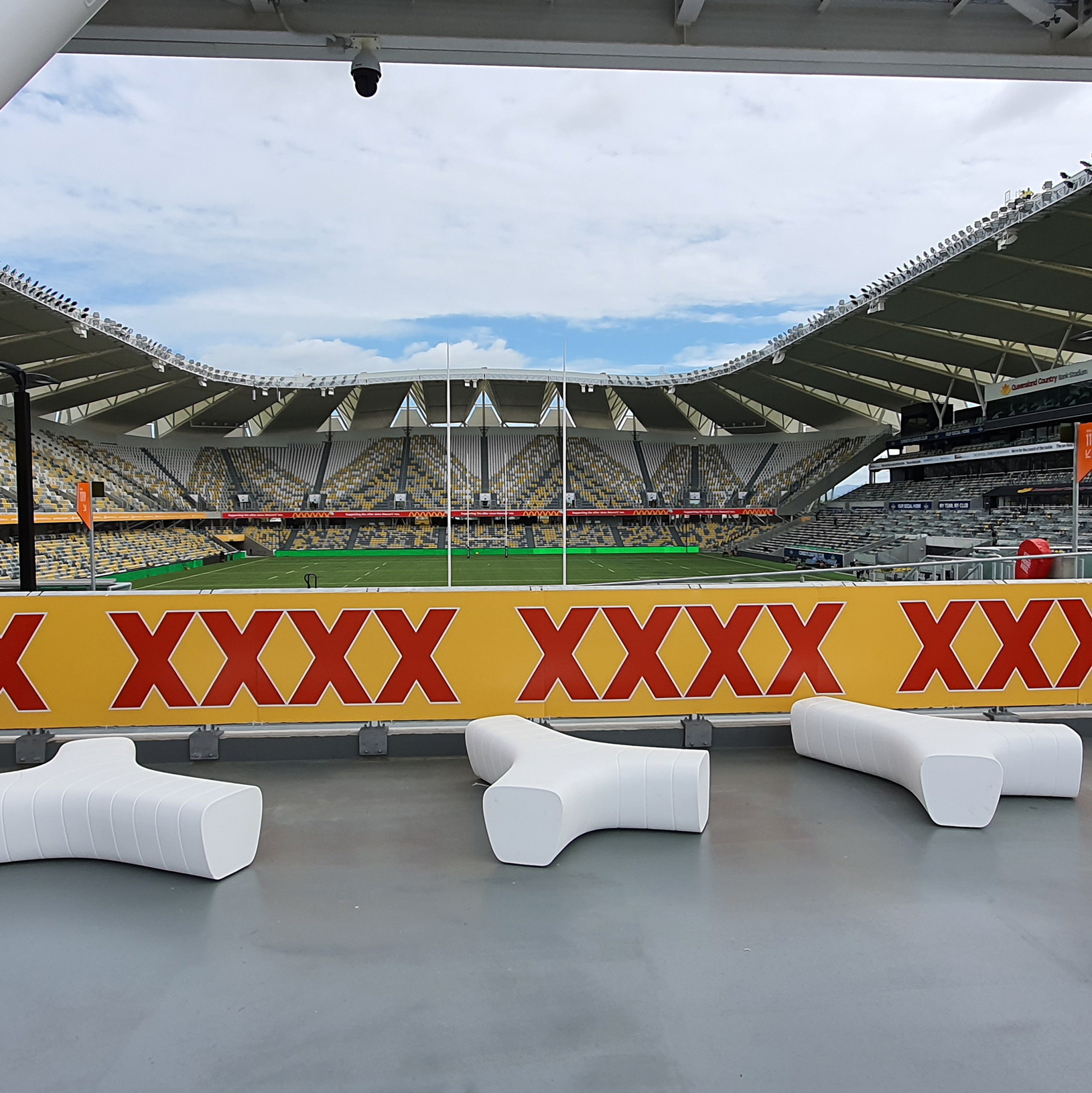 Signs at Queensland Country Bank Stadium